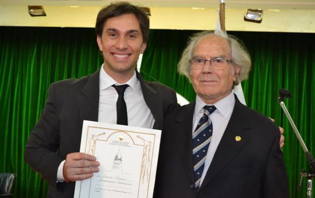 Junto a Adolfo Pérez Esquivel